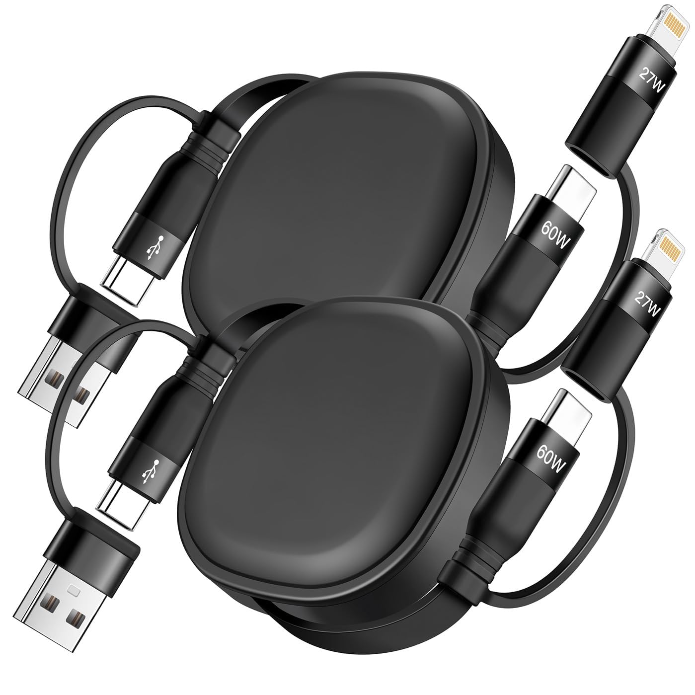 Cable de carga múltiple, paquete de 2 cables de carga Lightning 5 e...