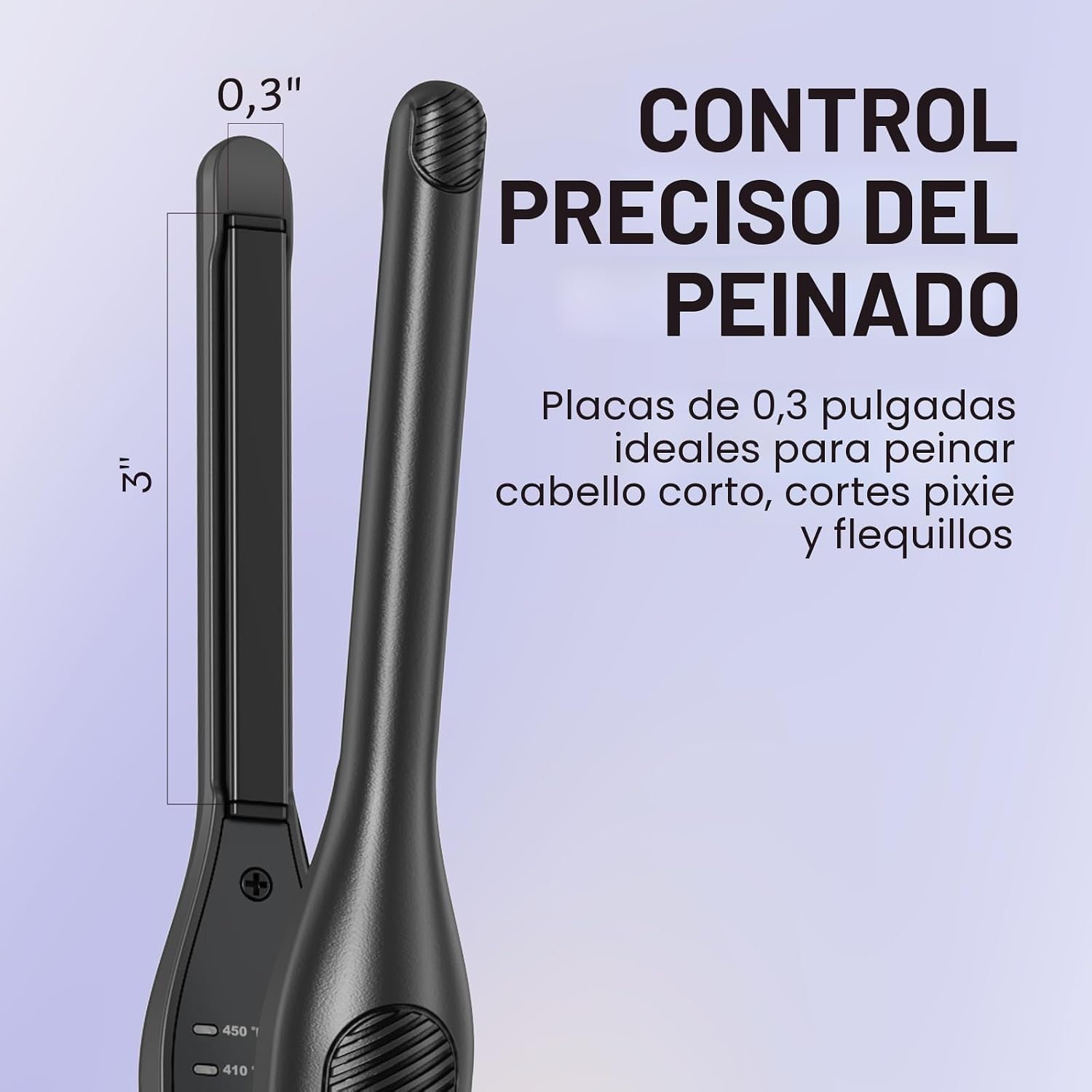 Wavytalk Plancha plana pequeña de 3\/10", Plancha plana de lápi...