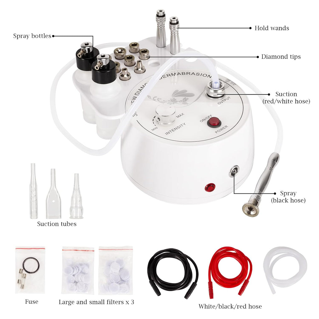 AIMENGXI Máquina de microdermoabrasión de diamante 3 en 1, disposit...