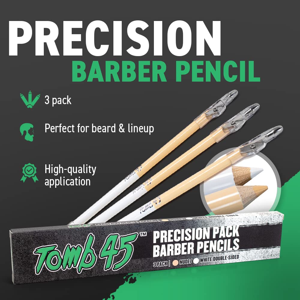 3 lápices de peluquería de precisión Tomb45, guía de rastro de barb...