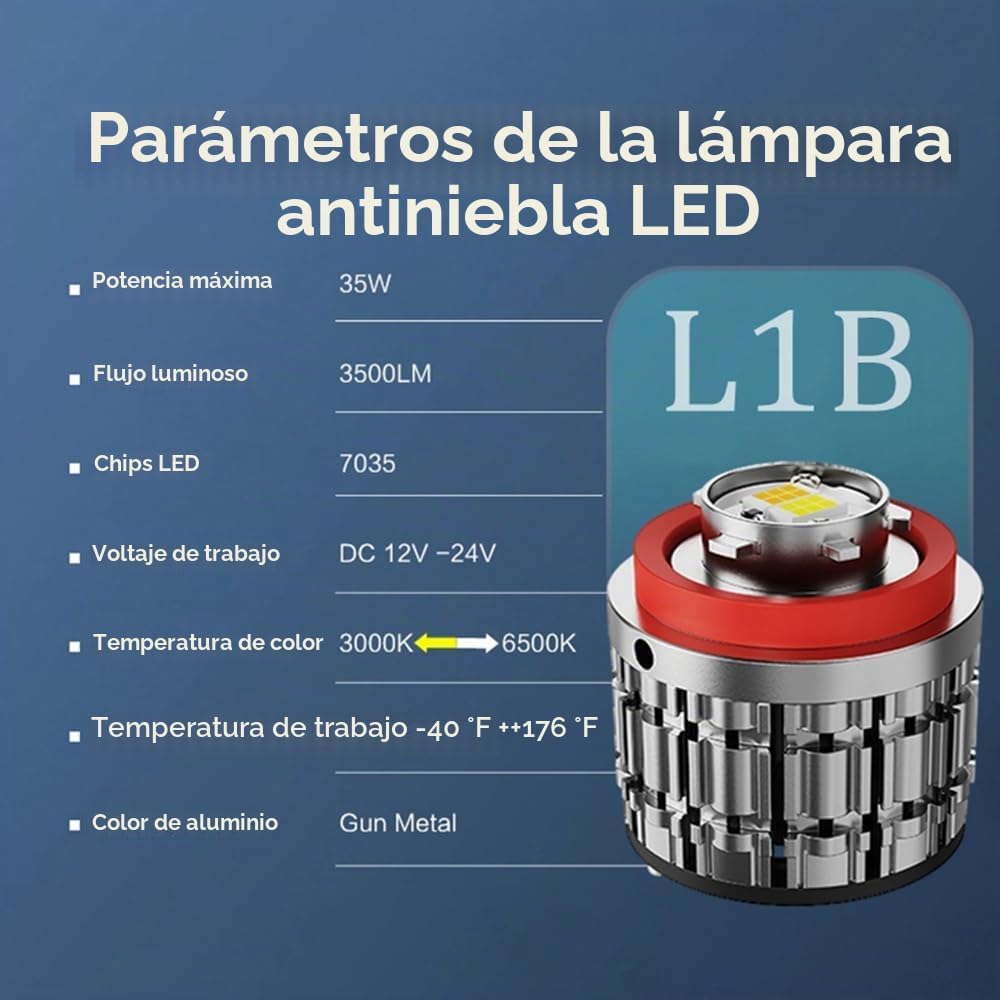 L1B TF1 Bombillas LED antiniebla, de doble color, 3000 K, amarillo...