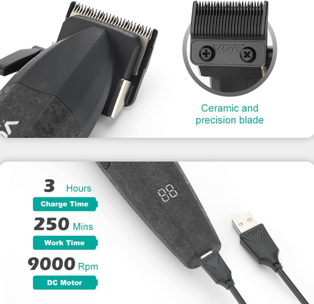 VGR 640S3 Kit Profesional de Corte de Cabello 3 en 1, 9000RPM Corta...