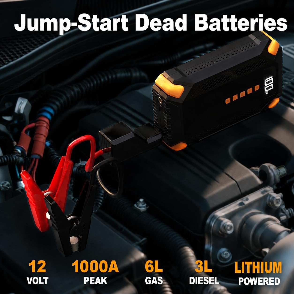 Arrancador del salto de 1000A 12V con el compresor de aire, paquete...
