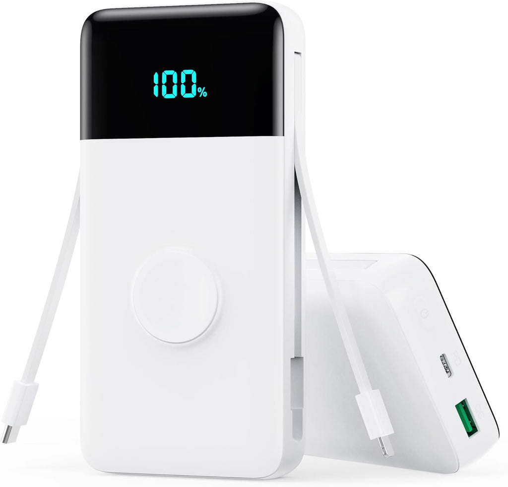 Banco de Energía Cargador Portátil 40800mAh con 3 Cables Integrados...
