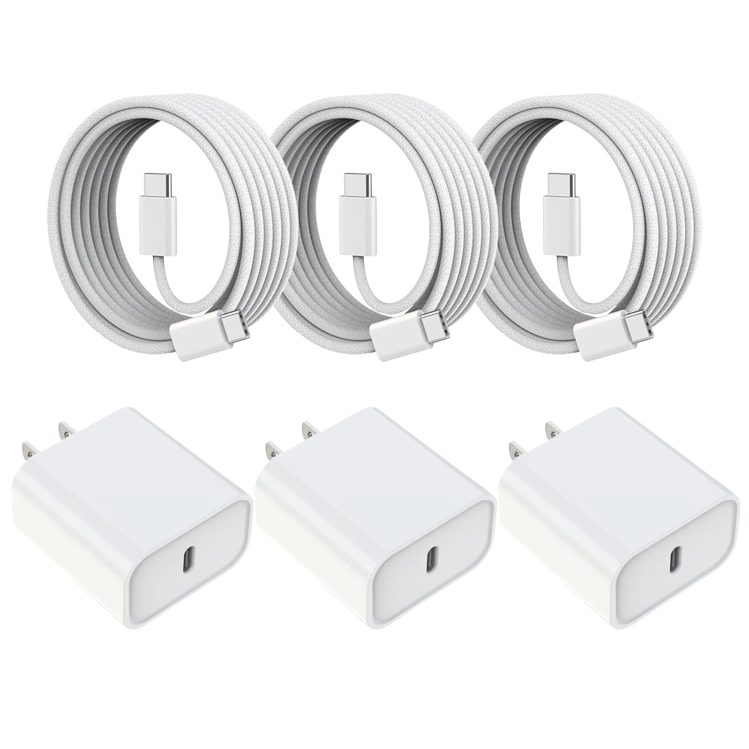 Cargador rápido para iPhone 17 16, paquete de 3 bloques de carga US...