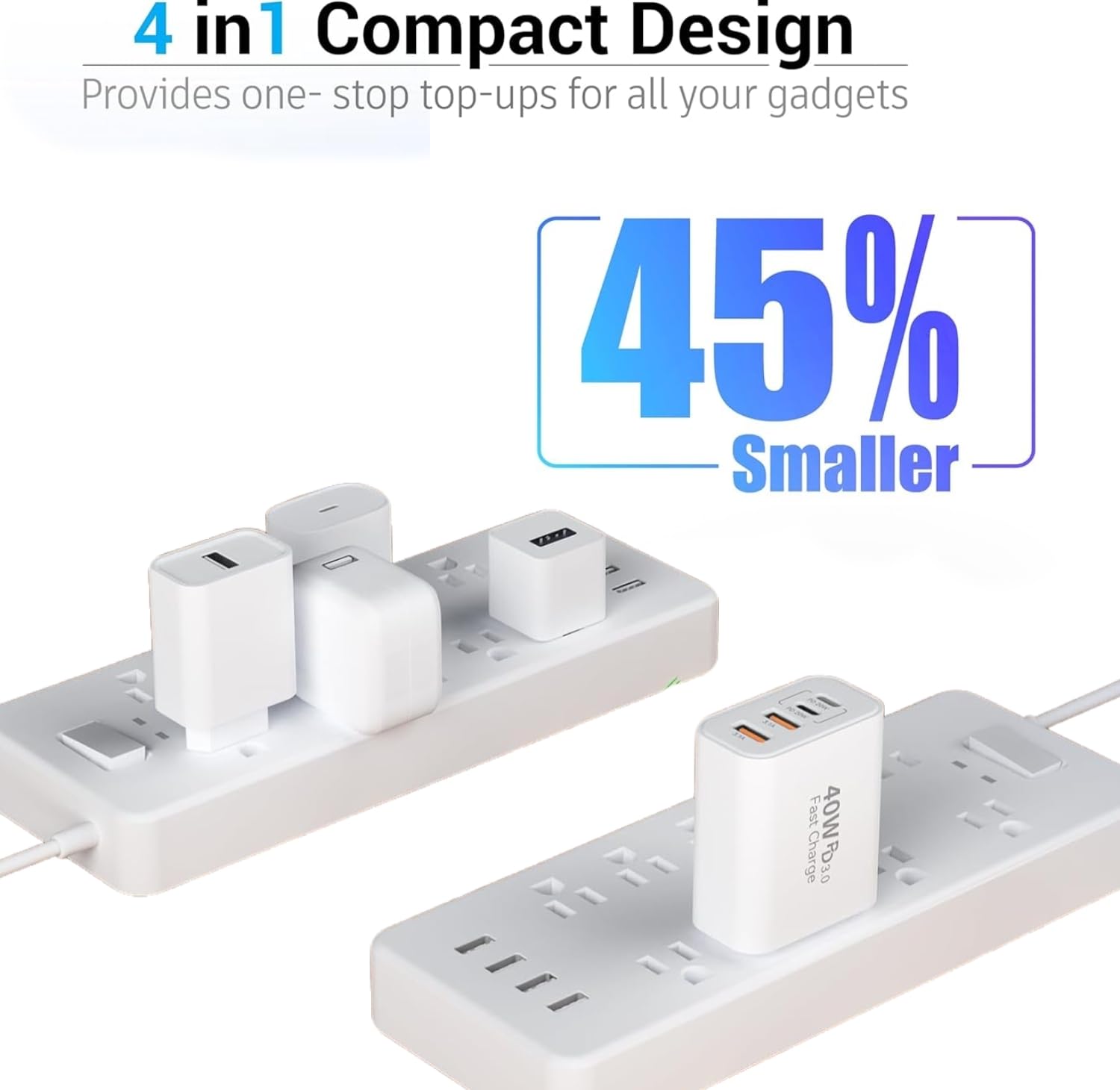Paquete de 2 bloques de carga rápida para iPhone 17 16 15 Pro Max,...