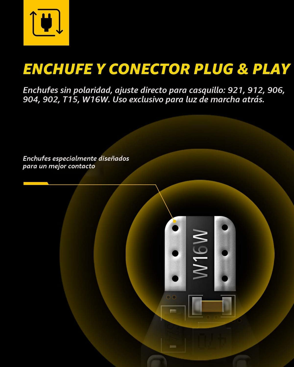AUXITO Bombilla LED 912 921 para luz de respaldo, luces de marcha a...