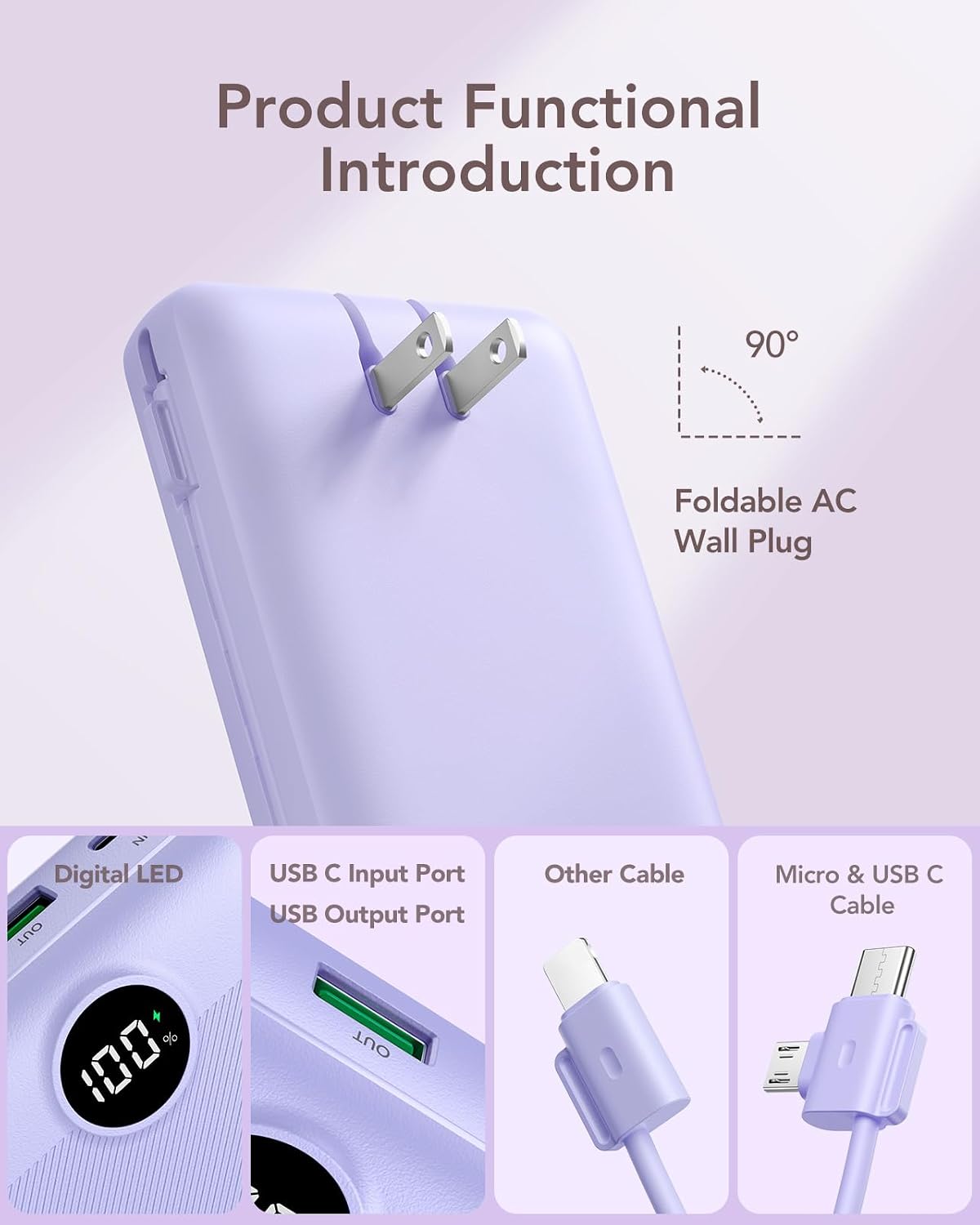 VRURC Cargador portátil de 20000 mAh, banco de energía de carga ráp...