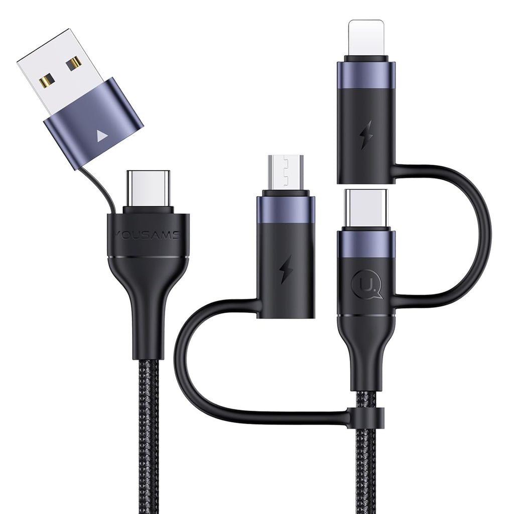 YOUSAMS PD 60W USB C Cable de carga rápida multifuncional trenzado...