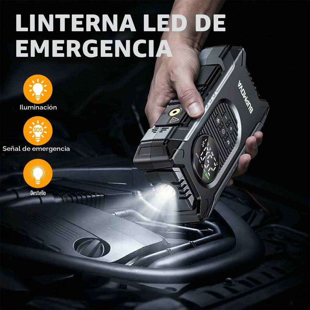 BUPMOVA Arrancador portátil de 6000 A con compresor de aire, baterí...