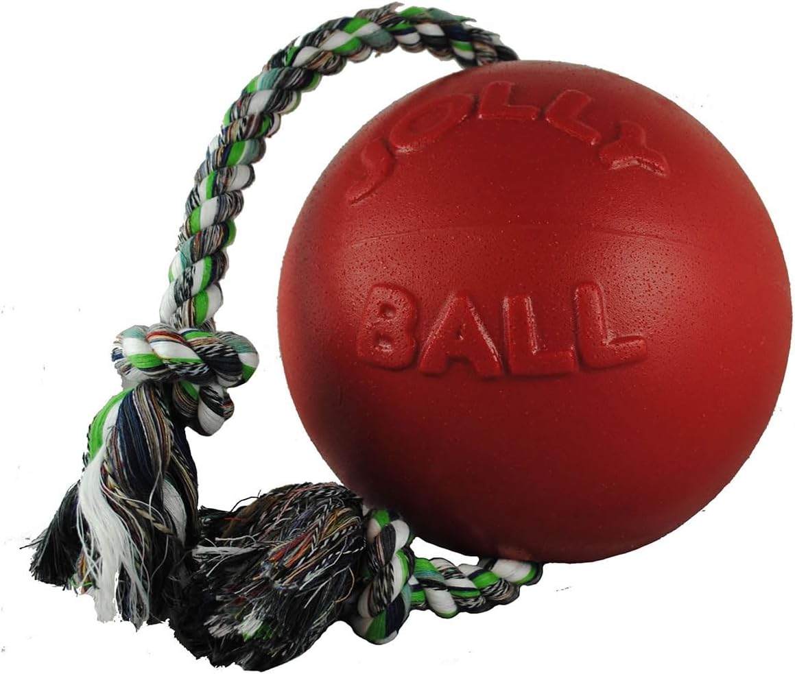 Jolly Pets Romp-n-Roll - Juguete de cuerda y bola para perro, 6 pul...
