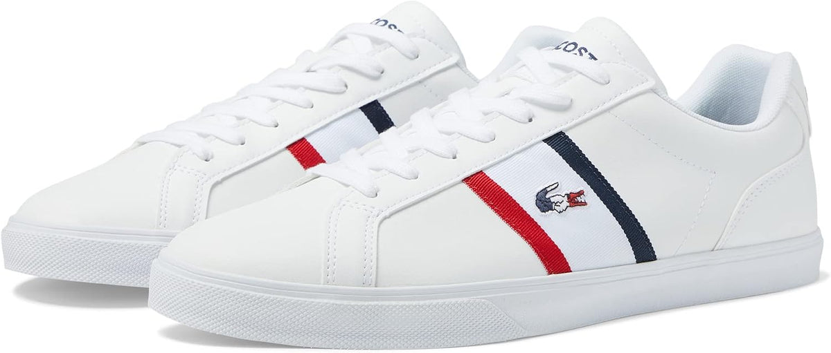 Lacoste Lerond - Tenis para hombre, blanco\/azul marino\/rojo, 13