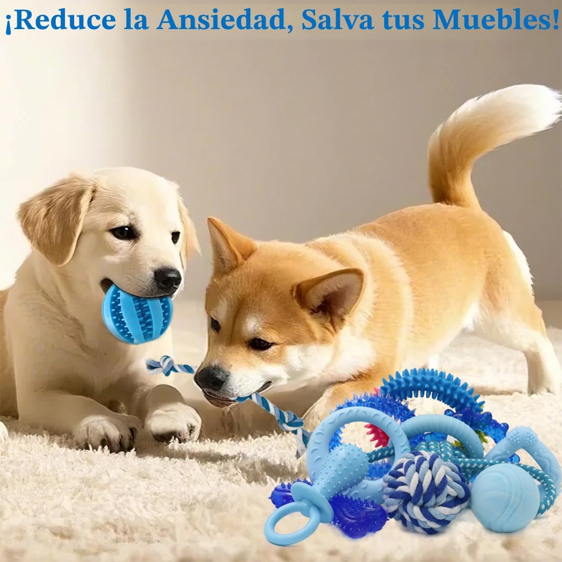 Beiker Paquete de 20 juguetes masticables para cachorros, juguetes...