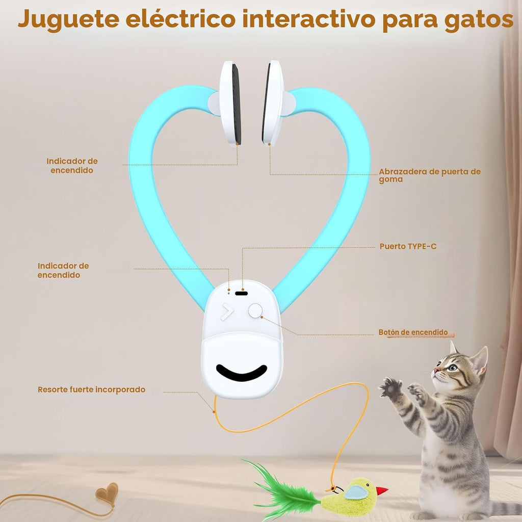 Juguetes interactivos para gatos de interior: varita de plumas de a...