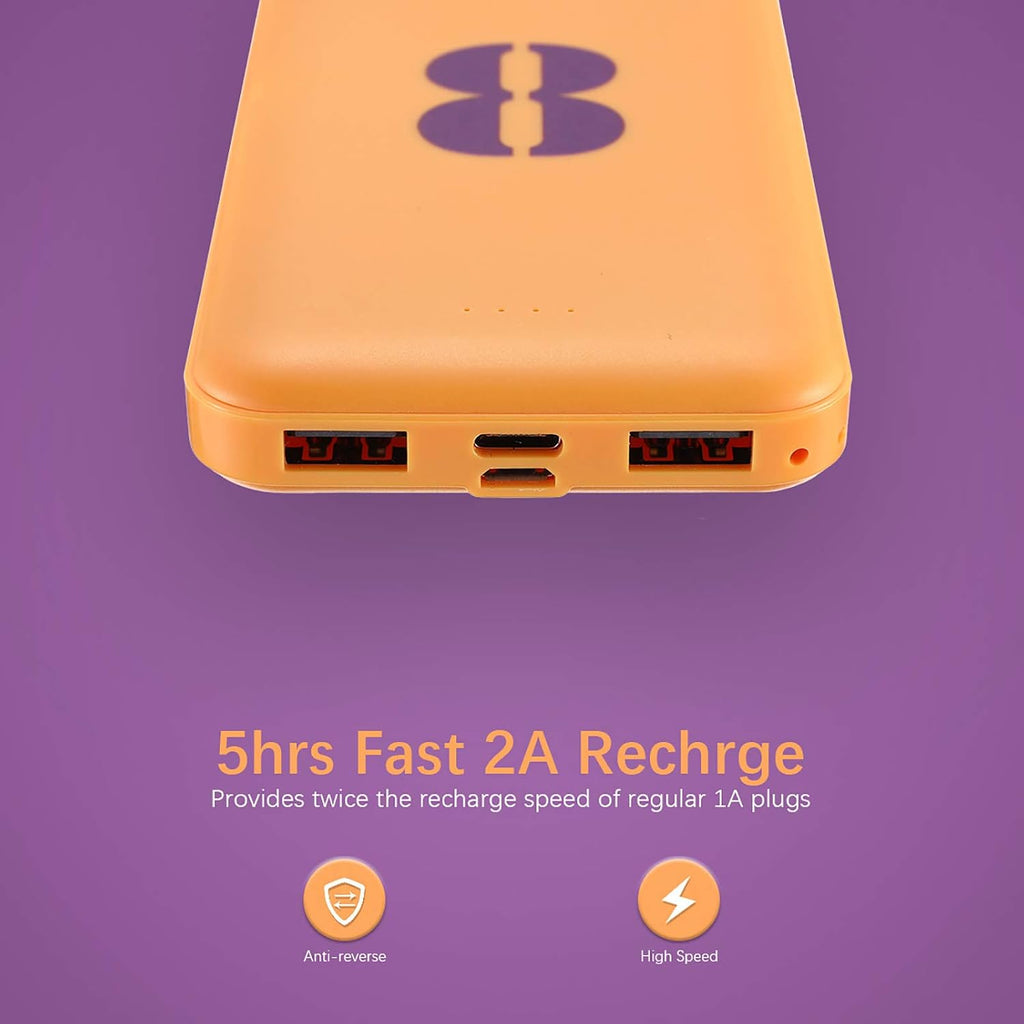 Miady Paquete de 2 cargadores portátiles USB dual de 10000 mAh, ban...