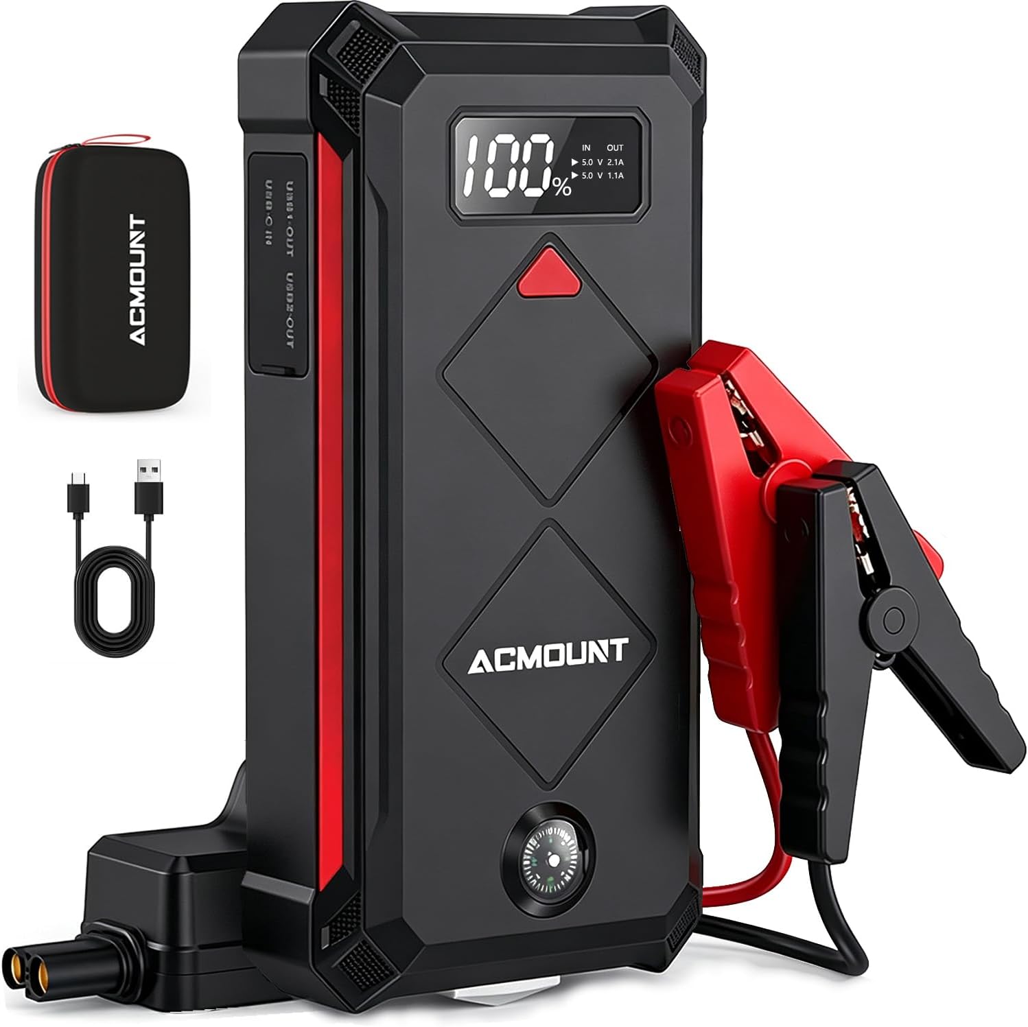 Acmount P100 - Arrancador de auto P100, paquete de batería de arran...