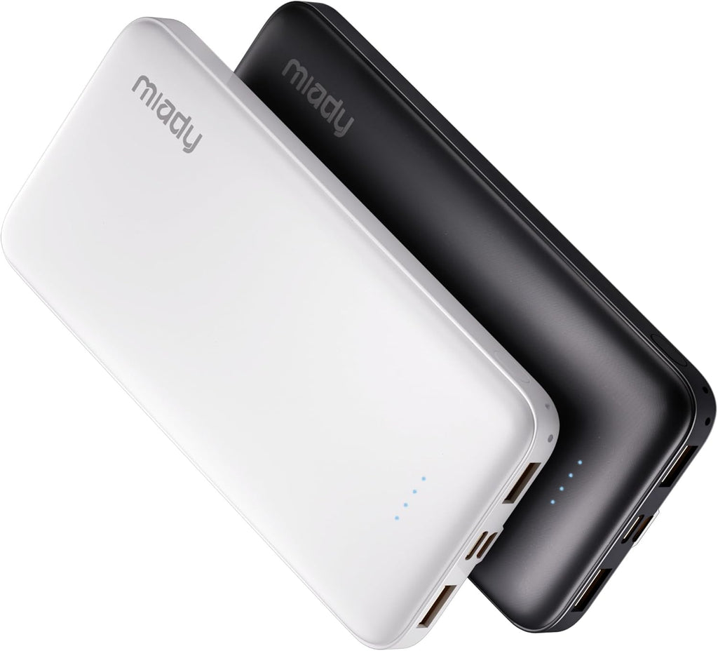 Miady cargador de batería de 10000 mAh, USB dual, portátil, negro,...
