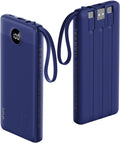 VRURC Cargador portátil, 4 cables integrados y cargador de batería...