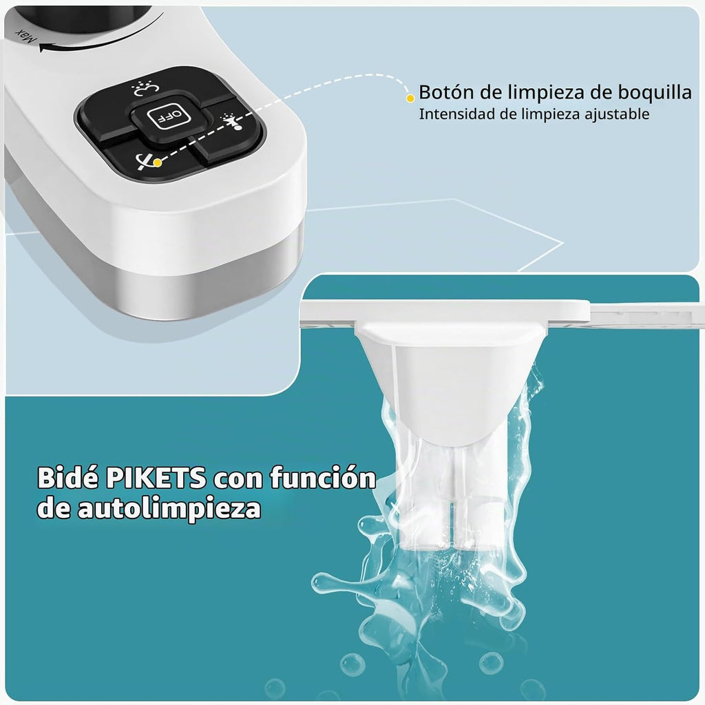 PIKETS Accesorio de bidé para inodoro, boquilla doble (lavado front...