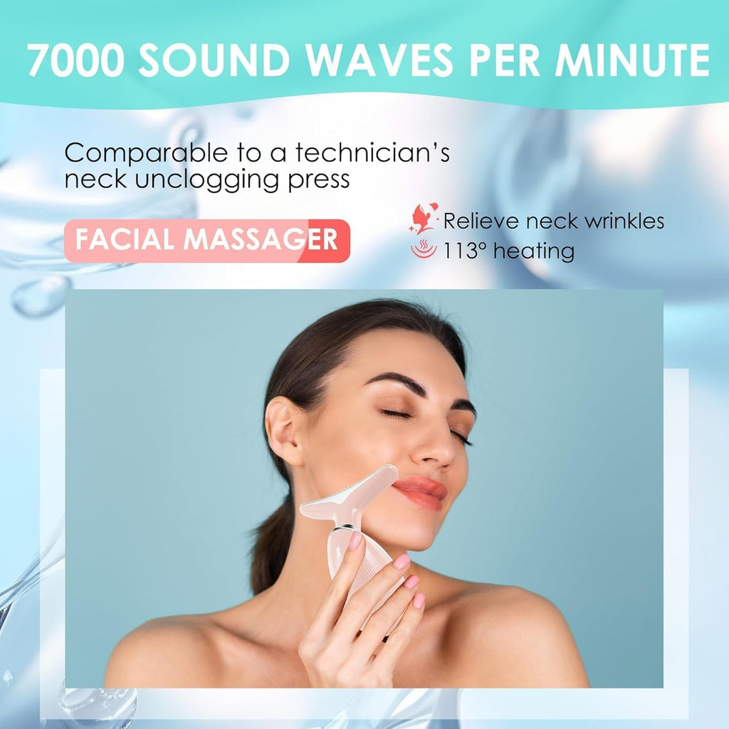 Doset - Masajeador con terapia de luz roja para rostro y cuello, va...