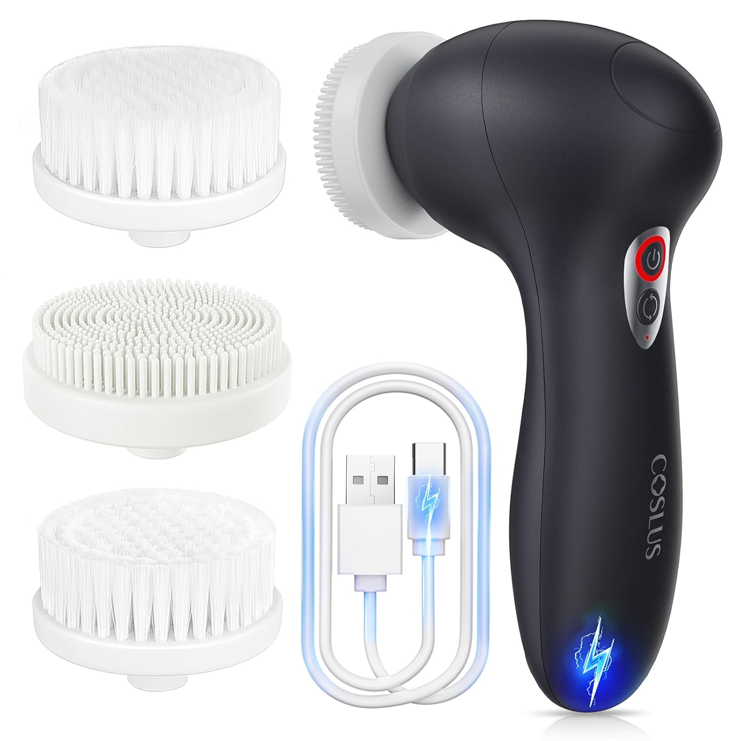 COSLUS Cepillo de limpieza facial FBX04: Cepillo giratorio eléctric...