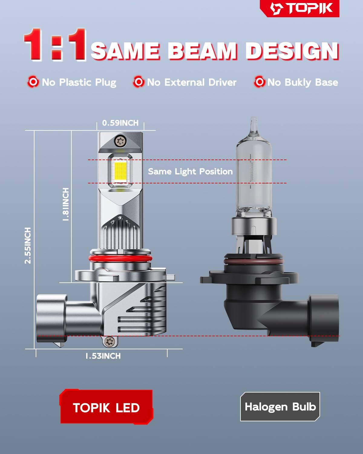 TOPIK Combo de bombillas LED 9005 9006, 76,000 lúmenes, 900% más br...
