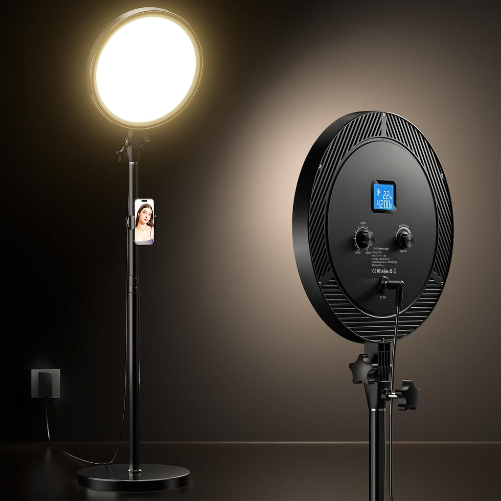 UBeesize - Anillo de luz profesional con soporte, soporte para telé...