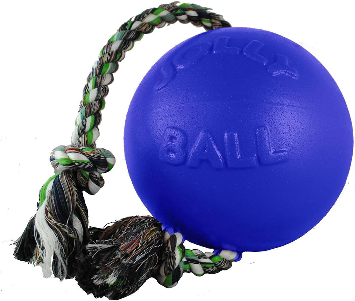 Jolly Pets Romp-n-Roll - Juguete de cuerda y bola para perro, 6 pul...