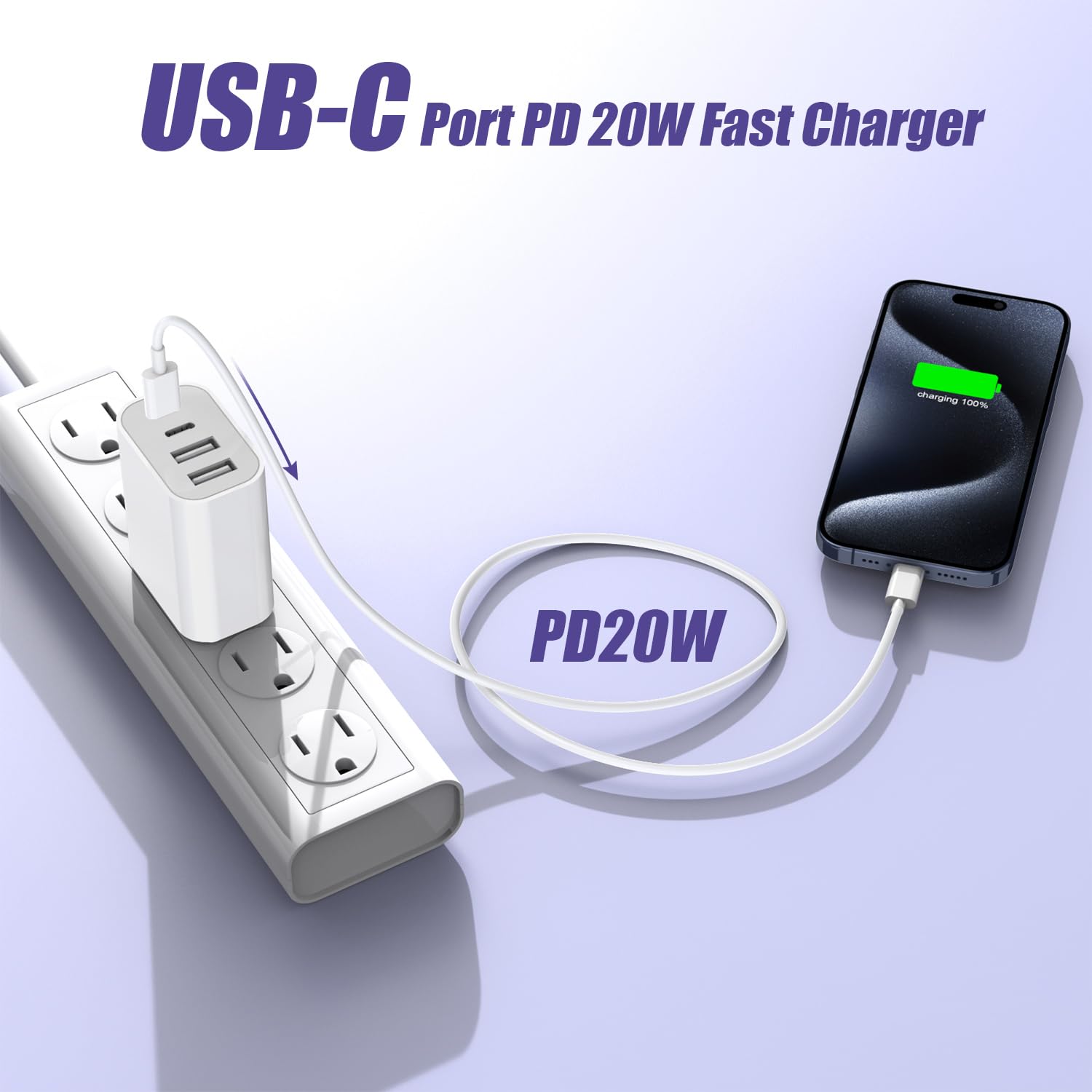 Bloque de carga rápida USB, adaptador de carga de 4 puertos de 40 W...
