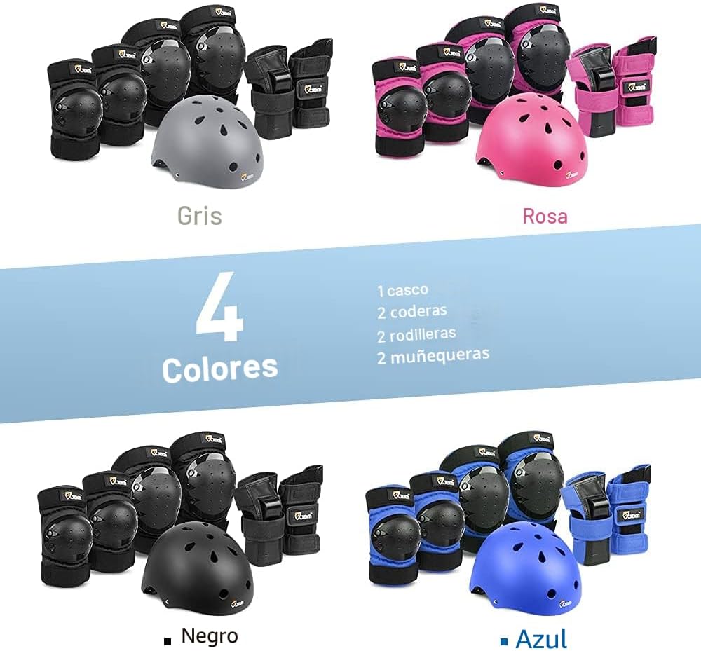 JBM - Juego de equipo de protección para patinaje para niños y adul...
