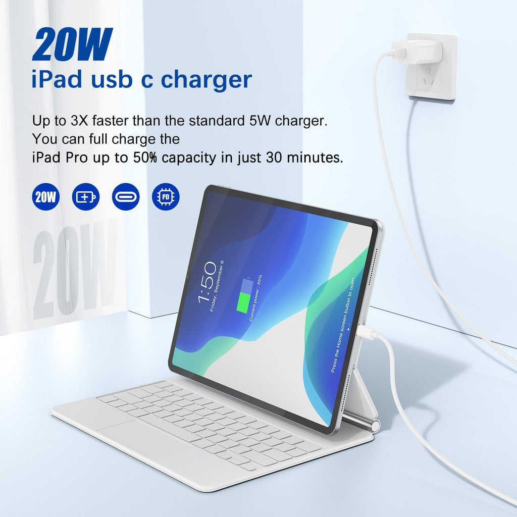 Cargador rápido para iPad, paquete de 2 cargadores para iPad Pro ca...