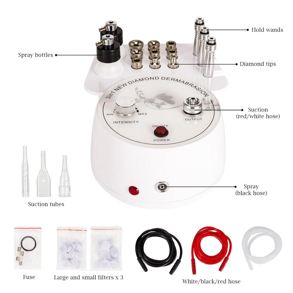 AIMENGXI Máquina de microdermoabrasión de diamante 3 en 1, disposit...