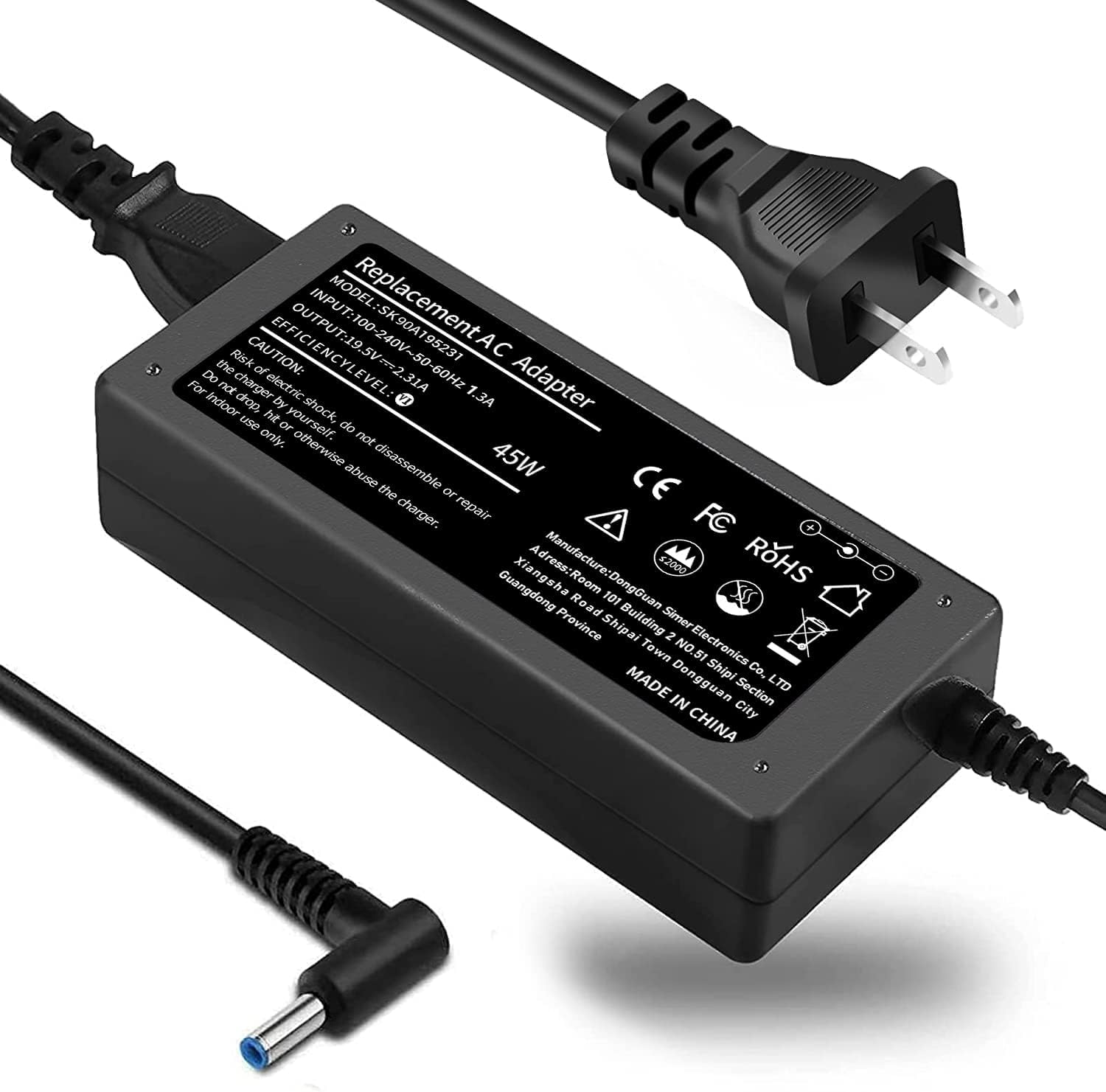 TSKYBEAR Cargador de 45W compatible con cargador de portátil HP, Pa...