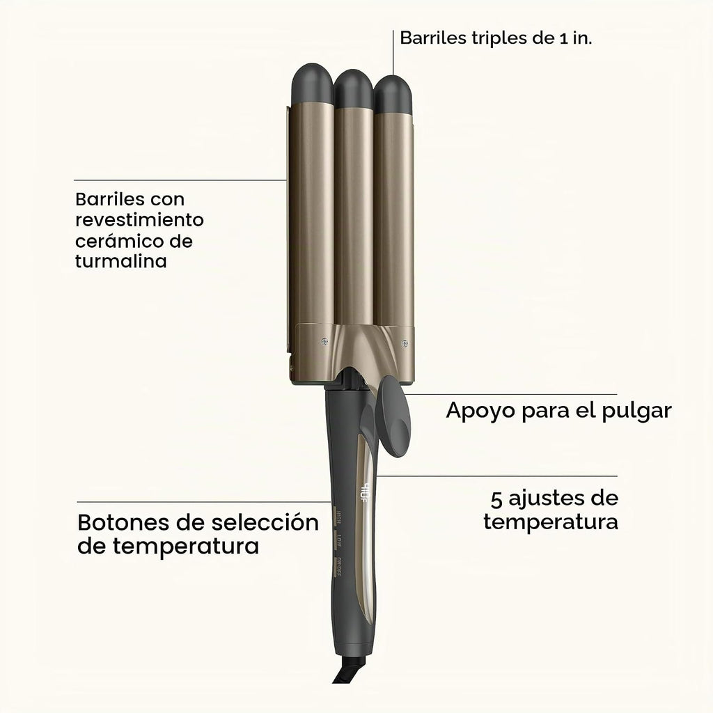 INFINITIPRO by Conair - Rizador de 3 barriles, ondulador de pelo, c...