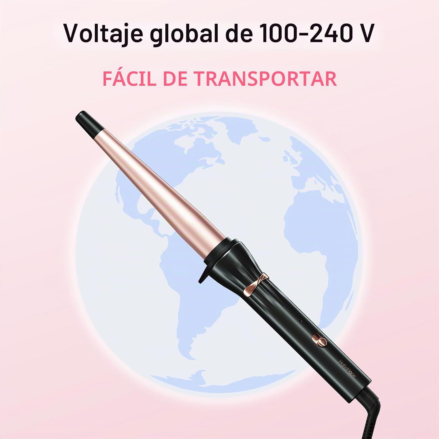Hahahope Rizador de pelo cónico de 1\/2 a 1 pulgada, rizador de pel...