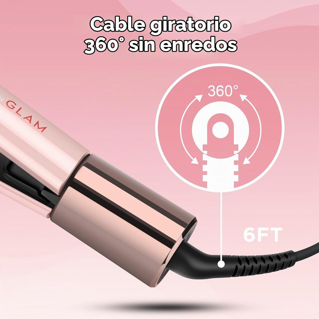 IG INGLAM Plancha lisa para el cabello de titanio, rizador de pelo...