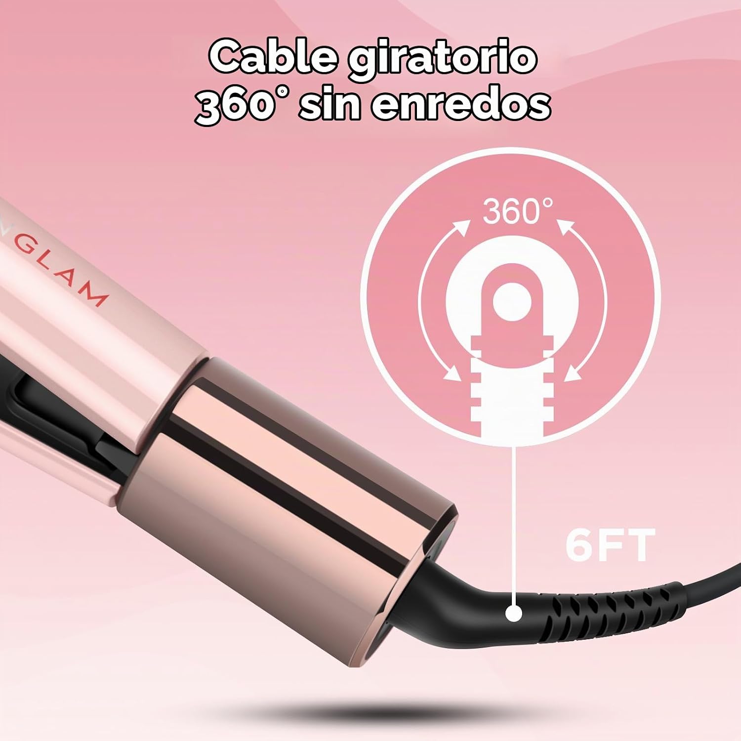 IG INGLAM Plancha lisa para el cabello de titanio, rizador de pelo...