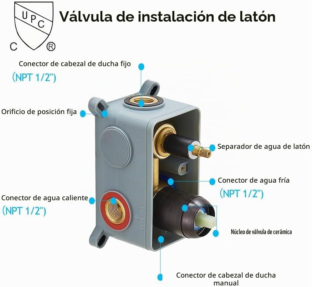 JingGang Sistema de Ducha de 16 Pulgadas para Montaje en Techo de B...