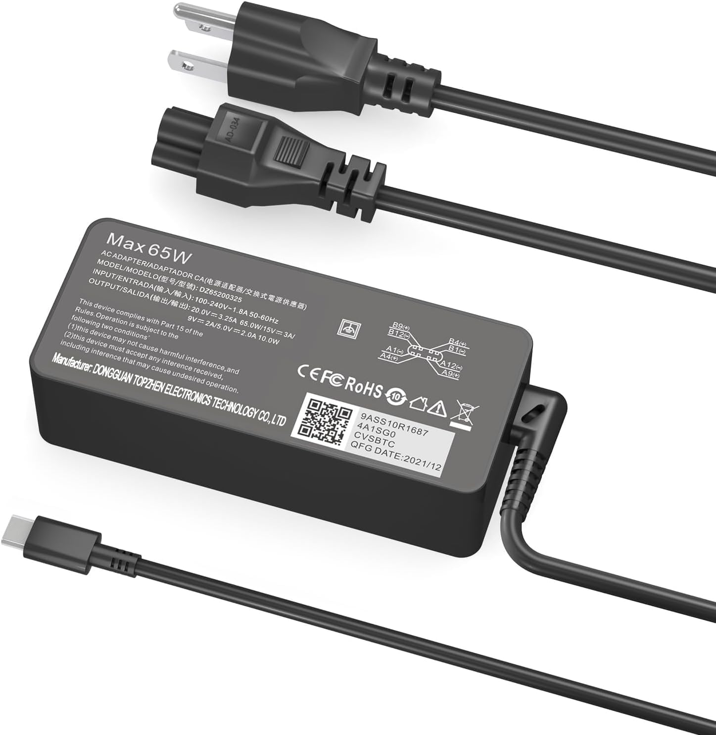 Dzytnsy Cargador USB C de 65 W compatible con Lenovo Thinkpad\/Yoga...
