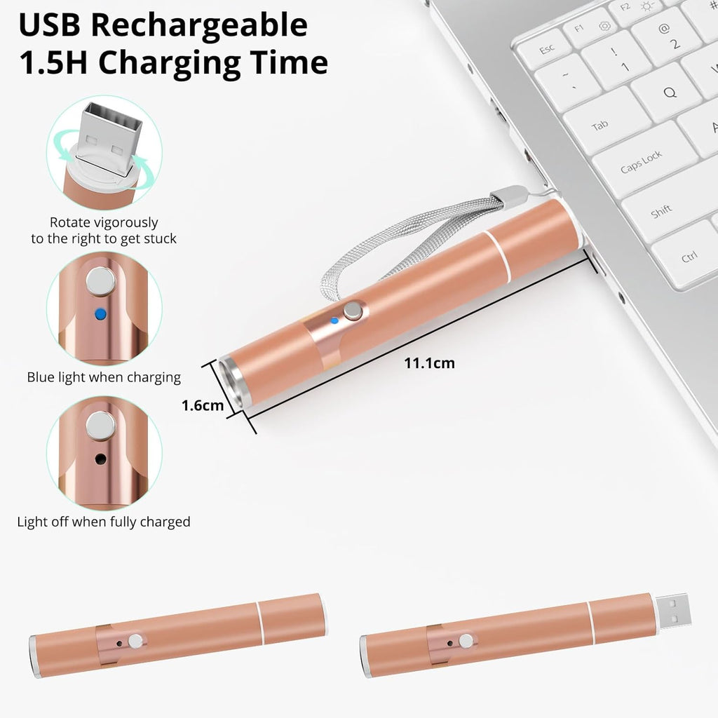 TBTeek Juguetes para gatos, con funda de metal, 2 piezas, recargabl...