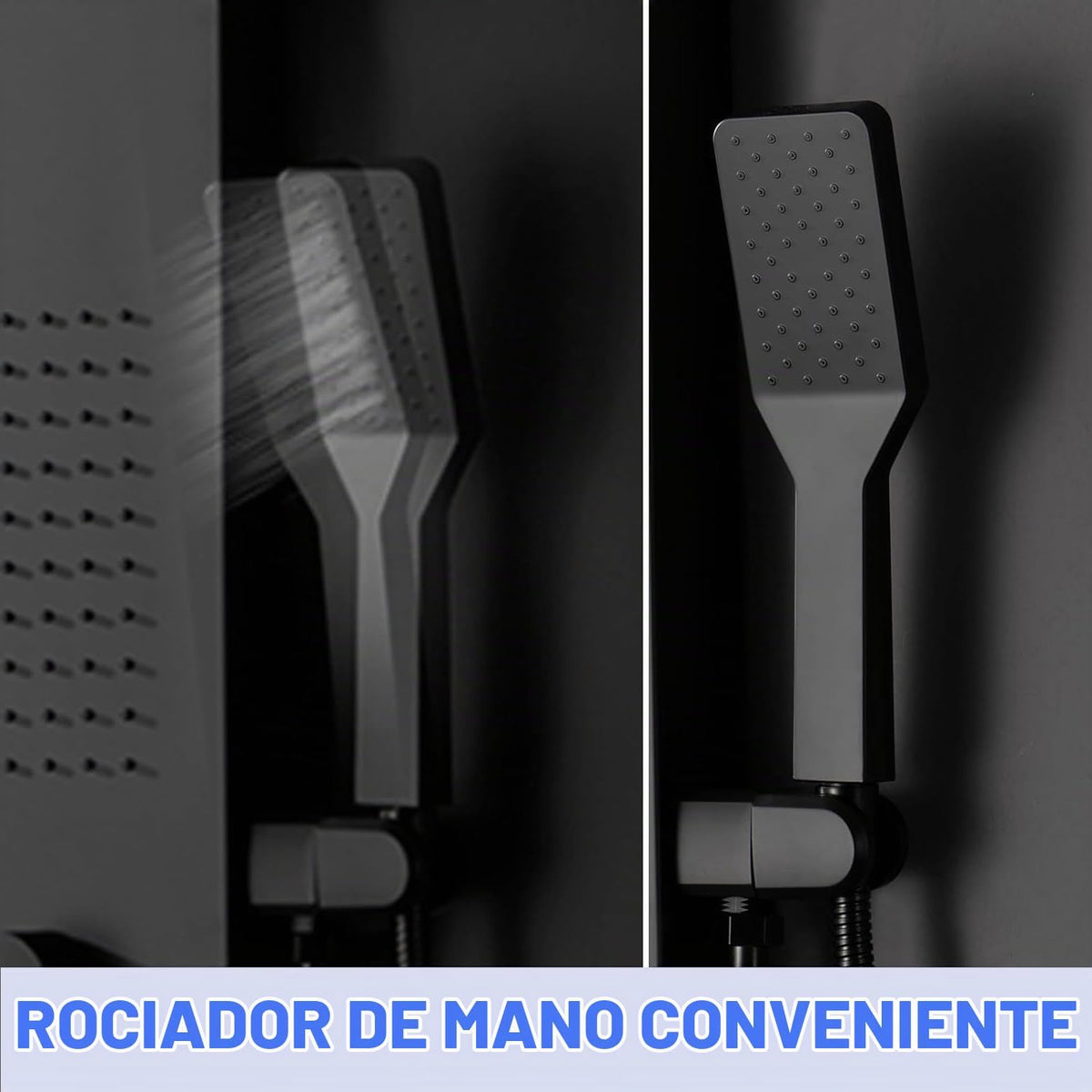BWE - Torre de ducha negra, sistema de panel de ducha multifunción,...