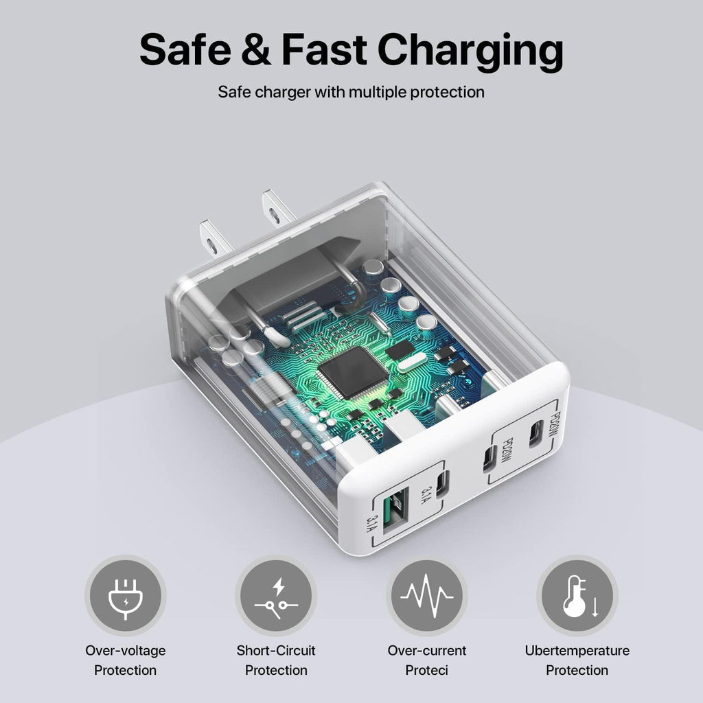 [Paquete de 2] Cargador USB C de 40 W, bloque de cargador USB C de...