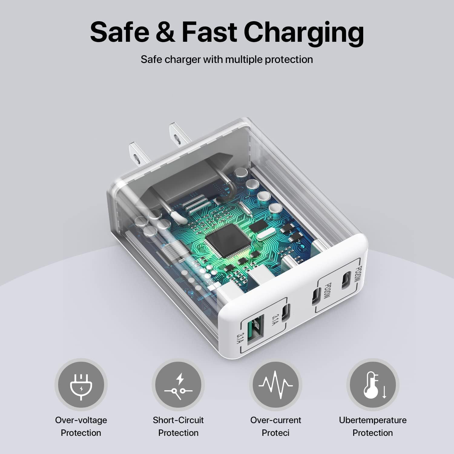 [Paquete de 2] Cargador USB C de 40 W, bloque de cargador USB C de...
