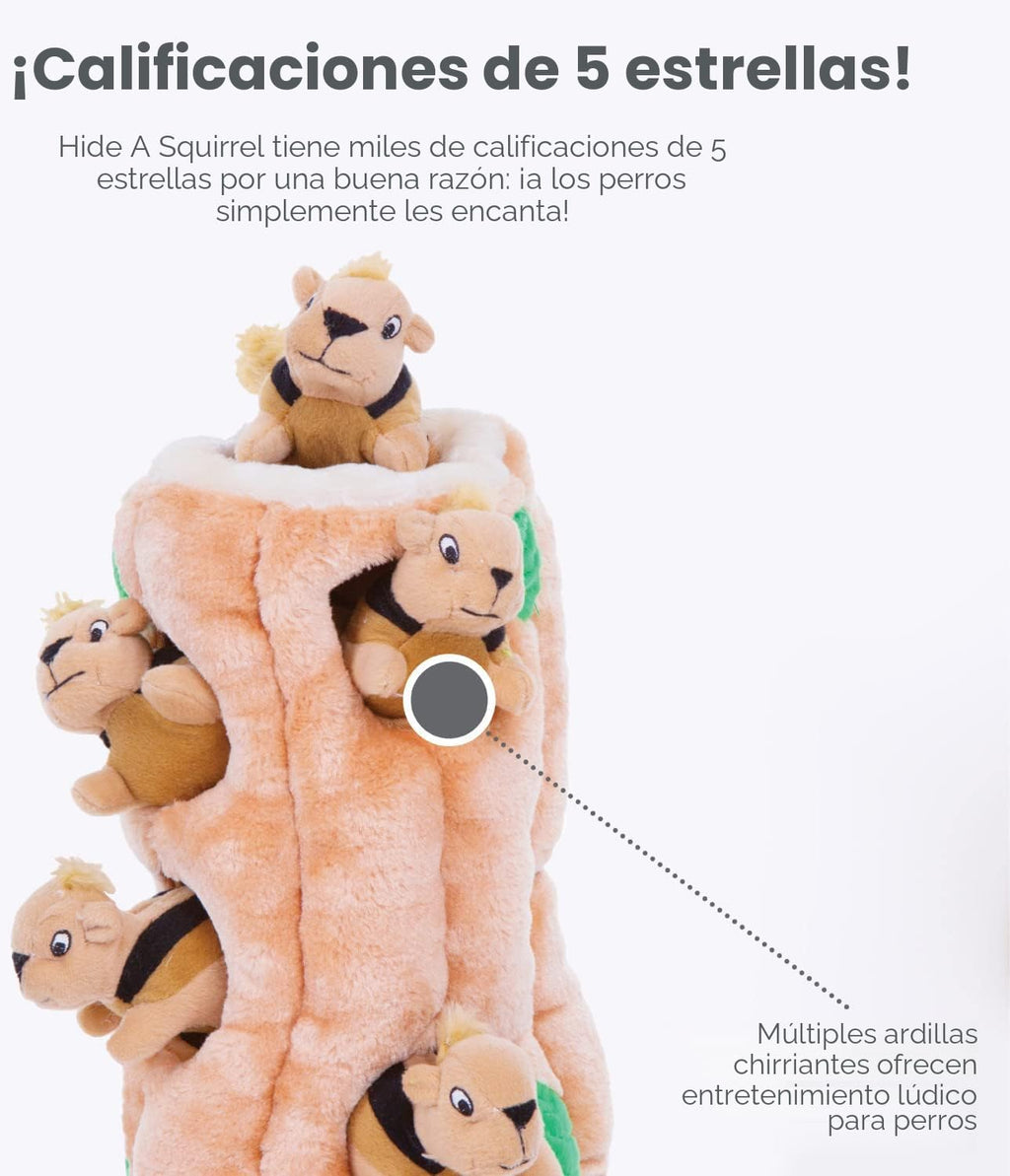 Outward Hound Hide A Squirrel - Juguete de rompecabezas de peluche...