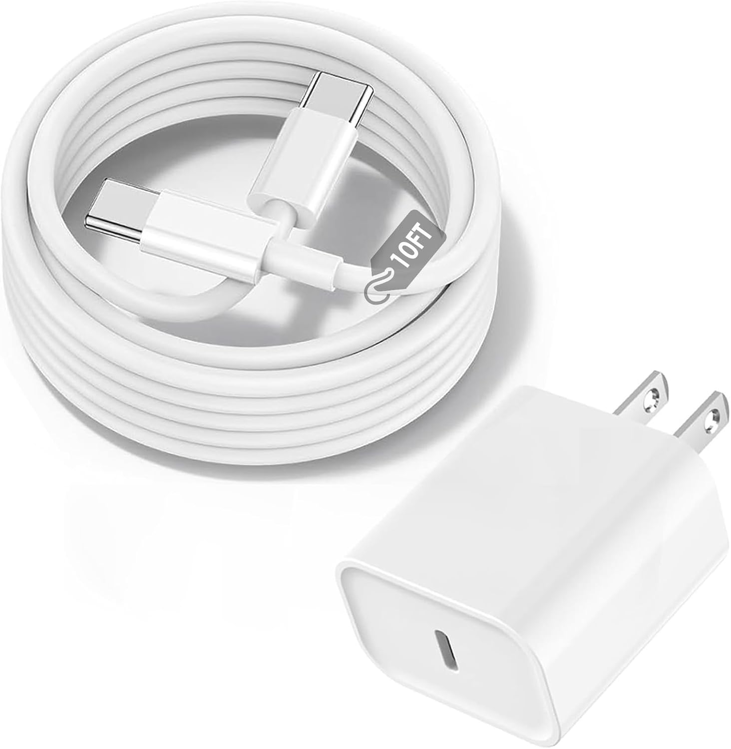 Cargador rápido para iPhone 17 16 15 de 10 pies, cargador de 20 W p...