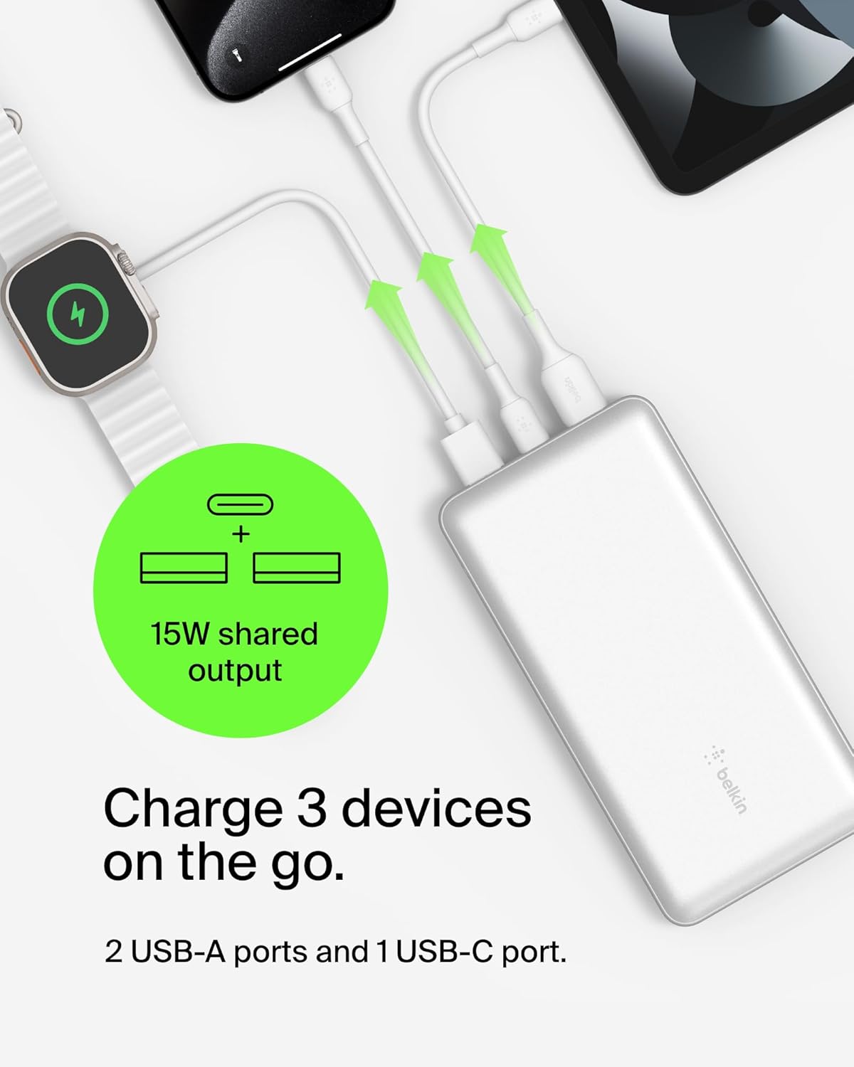 Cargador portátil Belkin, banco de energía USB C de 20000 mAh con 1...