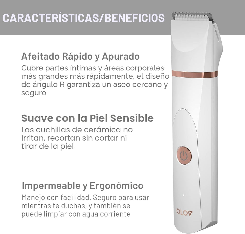OLOV Recortadora eléctrica de pelo corporal, recortadora de ingle p...