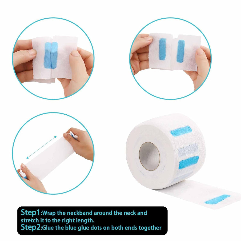 IOOROSE 10 rollos de tiras desechables de papel de peluquero para e...