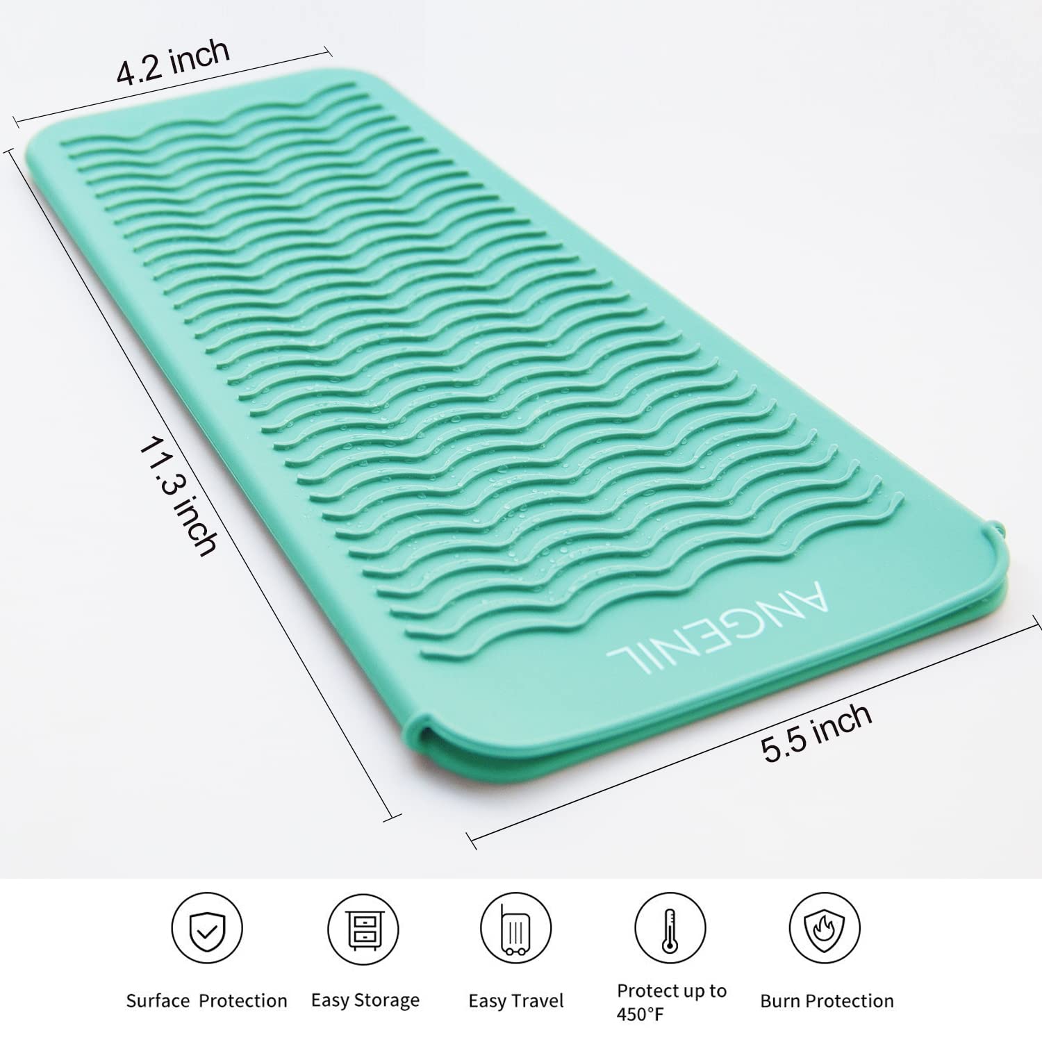 ANGENIL - Alfombrilla de silicona resistente al calor para viajes,...