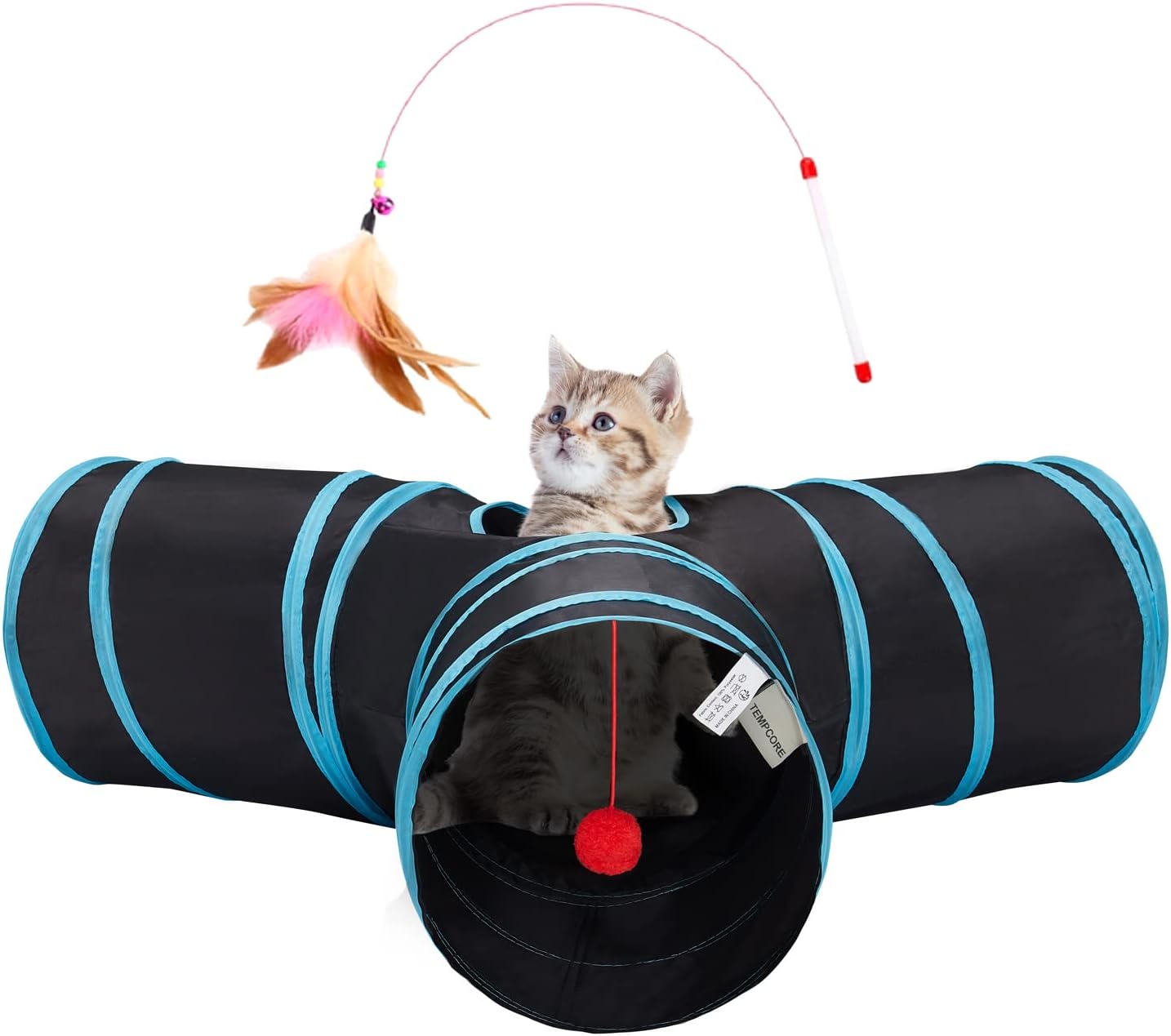 Tempcore Túnel de Gato para Mascotas, Tubo de Juguetes para Gatos d...